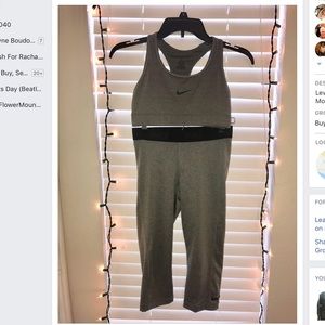 Nike dry fit sports bra and capris set.